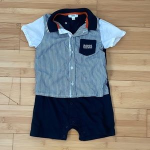Hugo Boss striped shorts onesie (boys)